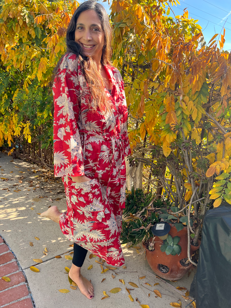 Red Floral Kimono